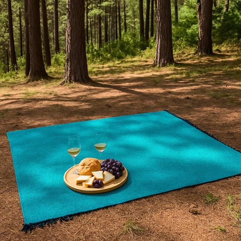 Open Road Goods Solid Color Mexican Yoga Blanket – Large Handwoven Throw for Yoga, Beach, Camping or Home – Soft and Durable Cotton Blend - Image 2